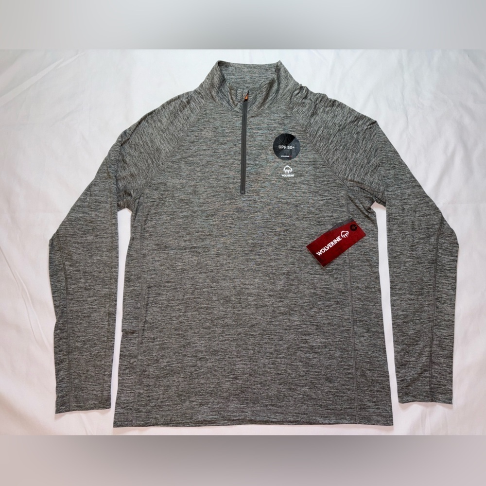 Wolverine NWT Men’s Size M Gunmetal Grey Eco Sun Stop Half Zip Long Sleeve Shirt
